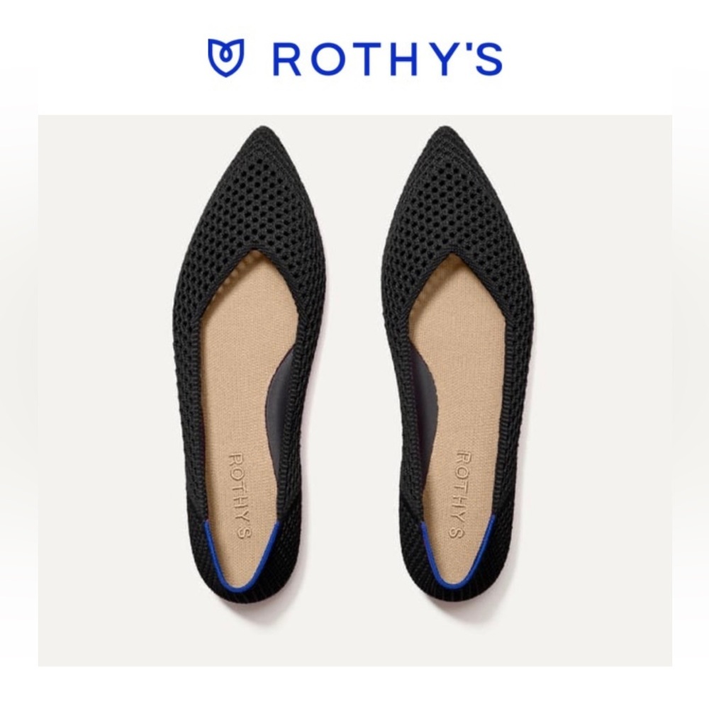 Rothy’s The Point II Mesh Flat in Noir